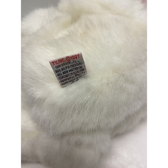 Ty Classics Vintage Plush Bear White Romeo with Red Bow Bear - Picture 7 of 9